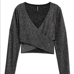 H&M Cropped Wrapover Top